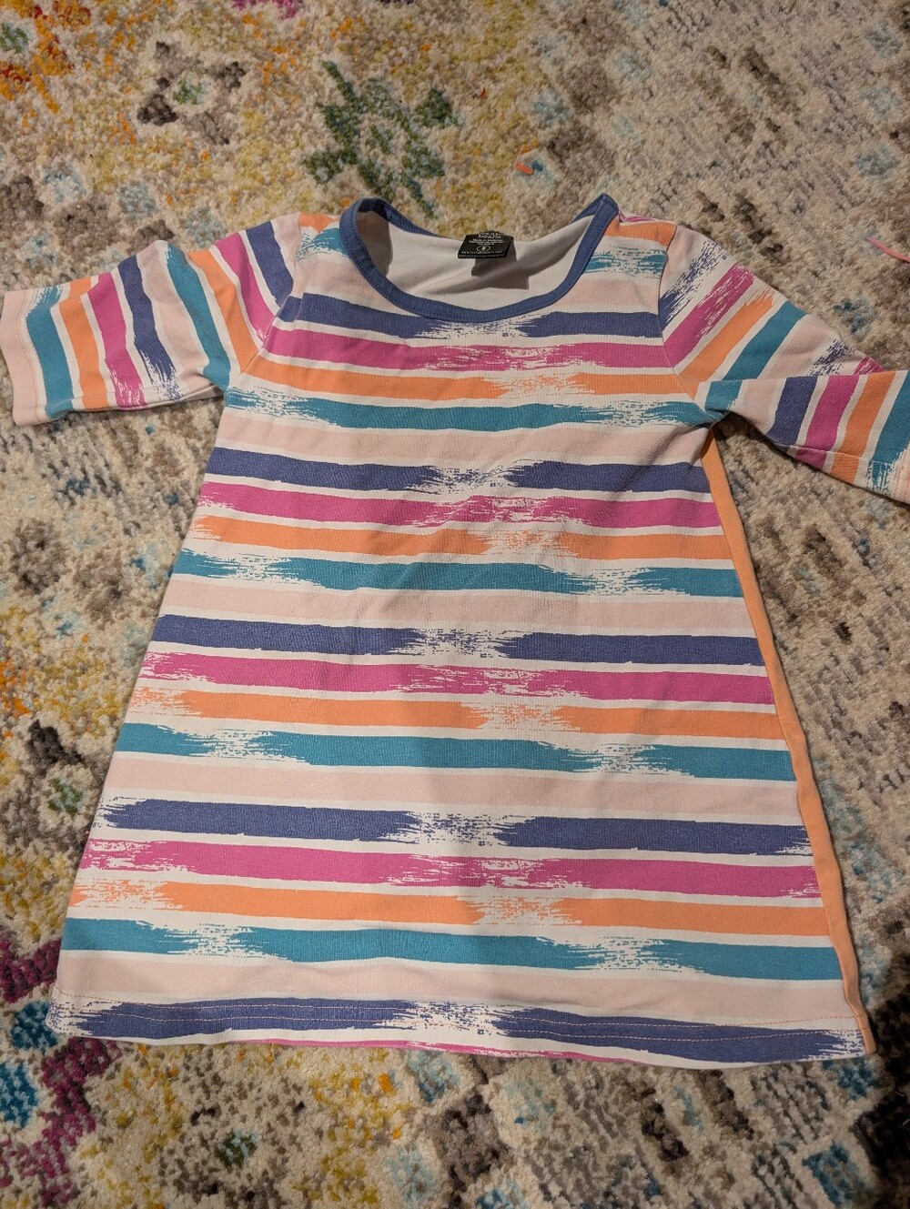 Peekaboo beans Striped Multicolor Girls' Long Shirt Pink, Blue, Purple, Orange
